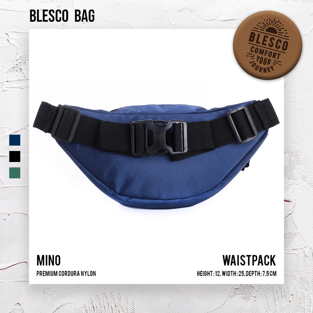 Tas Pinggang Pria Warna Navy - Blesco Mino Waist Bag Mini Simple Untuk Hangout