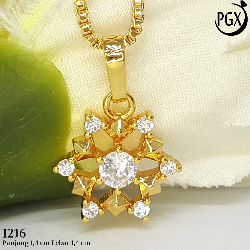 PGX Liontin Kalung Xuping Wanita Perhiasan Lapis Emas Aksesoris Fashion - I216