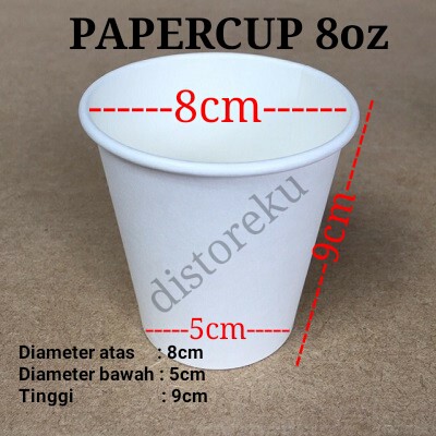 isi 50pcs Gelas Kertas PUTIH Foam Paper Cup 8oz POLOS Hot Coffe Kopi Teh Panas TANPA TUTUP