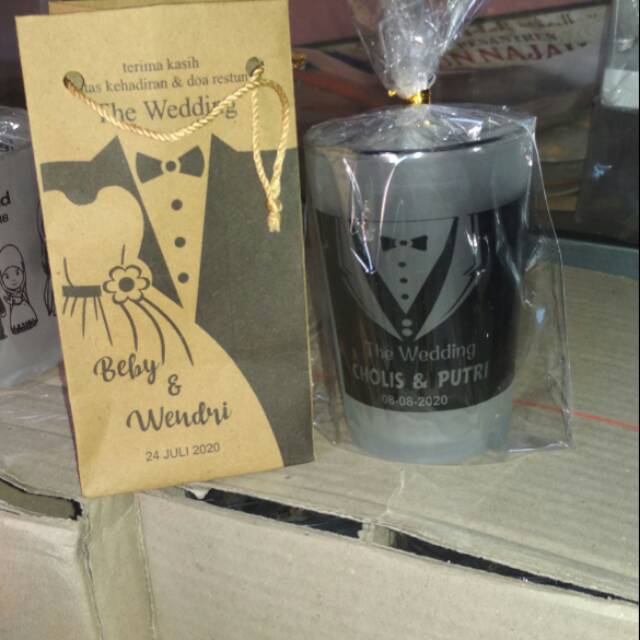 

Souvenir gelas sablon isi 60