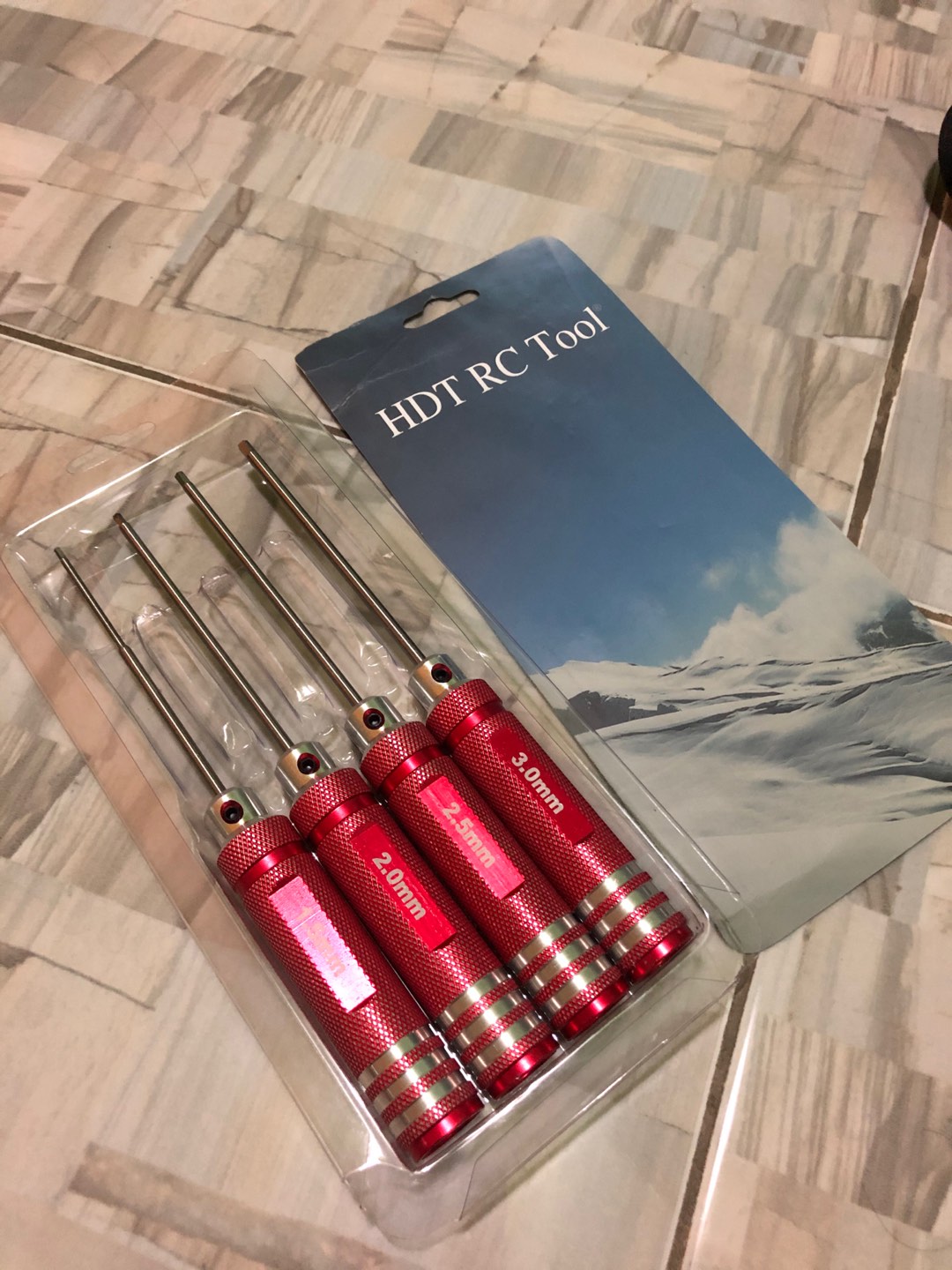 D & B Set 4pcs Kunci Pas Hex Driver Hex Titanium 1.5mm / 2mm / 2.5mm / 3.0mm Untuk Rc Helikopter