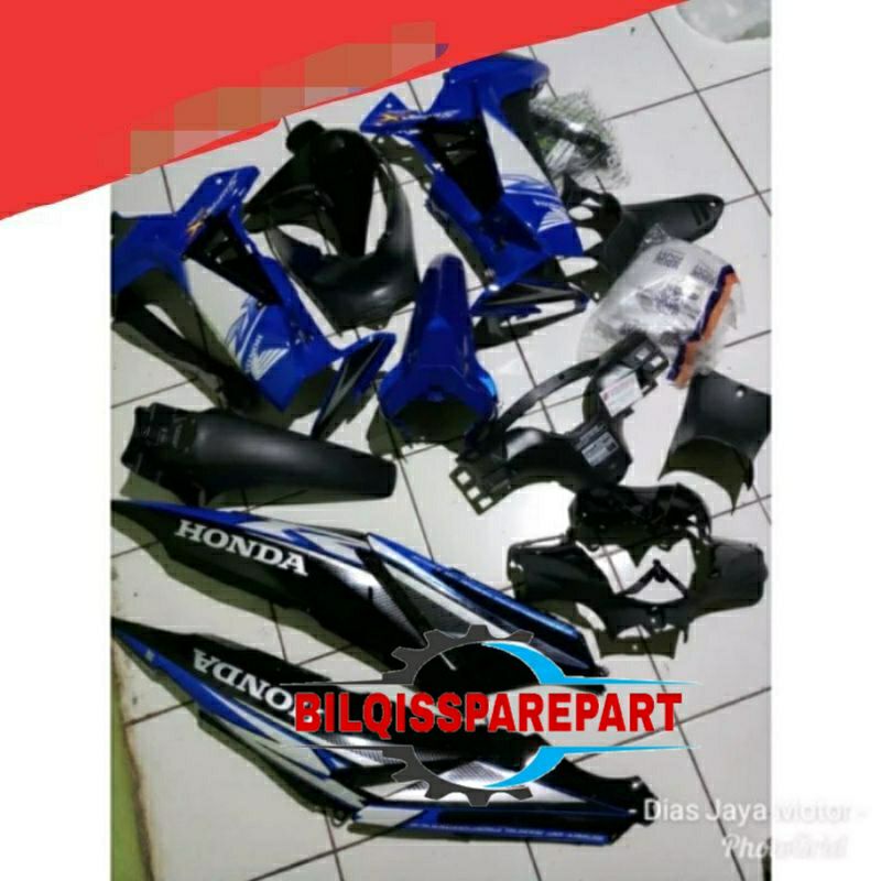 full set body halus dan kasar supra x 125 supra x 125R betmen warna biru hitam best.kuality