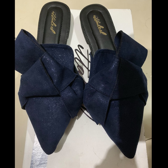Ittaherl Jackie Holiday mules Naval size 40