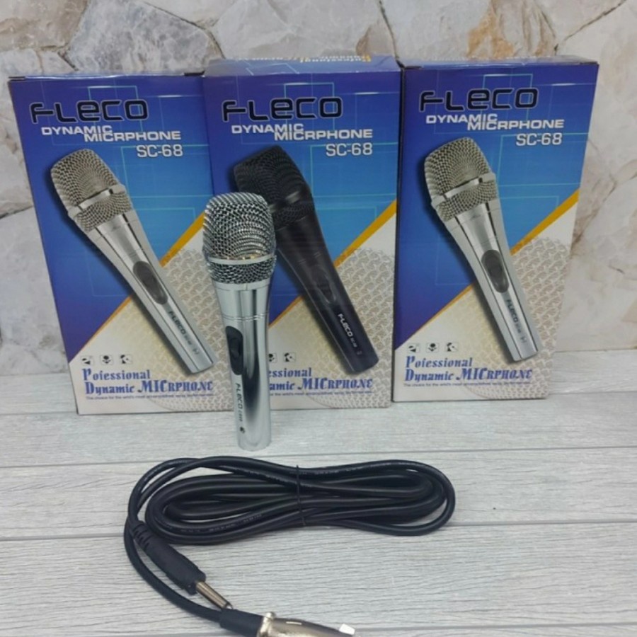 Promo Terbaru!!! Mic Karaoke Fleco SC 68/Fleco Dynamic Microphone SC-68/Microphone Wireless Profesional Fleco SC-68