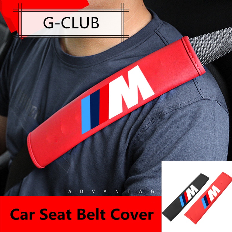 G-club Cover Pelindung Bahu Bahan Kulit Untuk Sabuk Pengaman Mobil BMW M