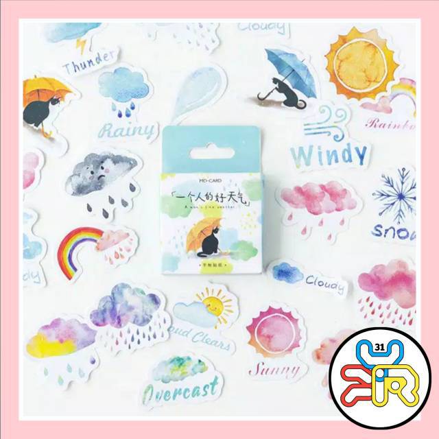 

46 Pcs Stiker Motif Awan Lucu untuk Scrapbook / Jurnal / Diary