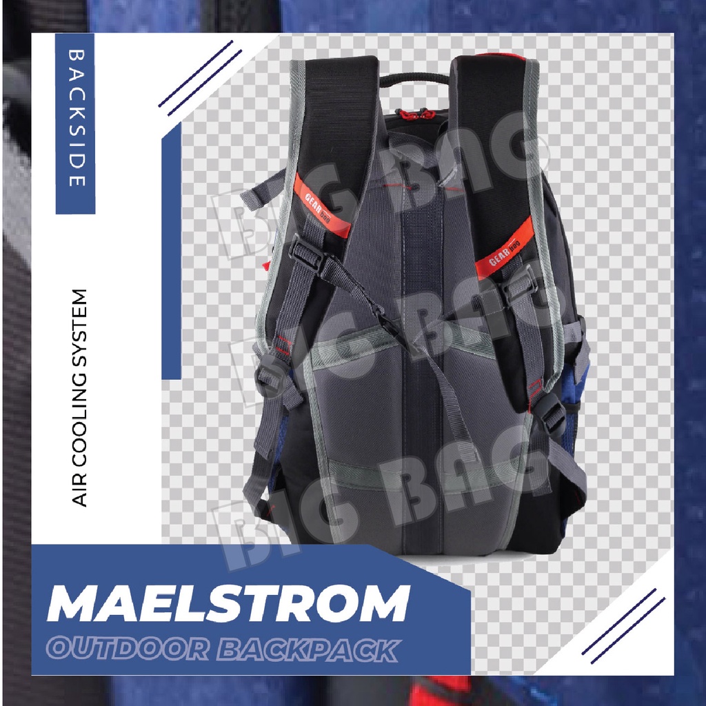 PTS - Tas Ransel Outdoor Pria Gear Bag 13114 - MAELSTROM Laptop Backpack + FREE Raincover Promo Diskon