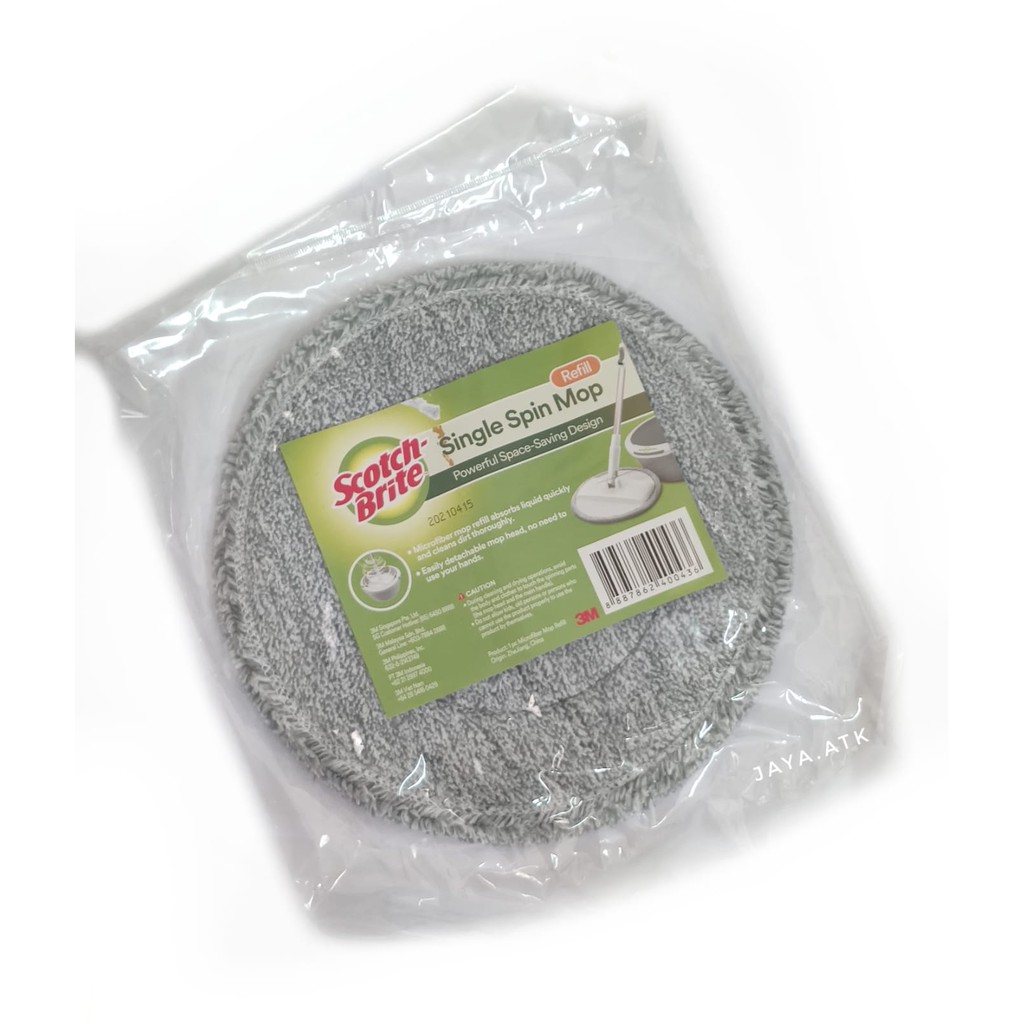 KAIN LAP PEL REFILL ISI GANTI 3M SINGLE SPIN MOP SCOTCH BRITE MICROFIBER BULAT