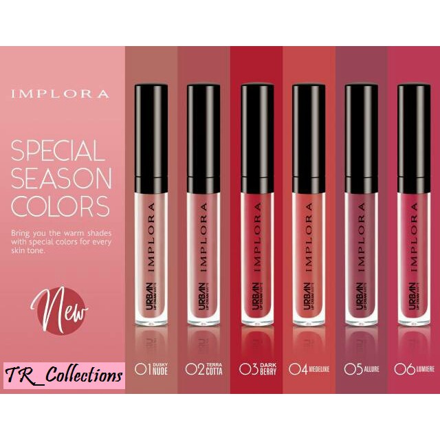 IMPLORA URBAN LIP CREAM MATTE - LIPCREAM MATE - LIPCREAM WANITA - LIPCREAM CANTIK - PEWARNA BIBIR