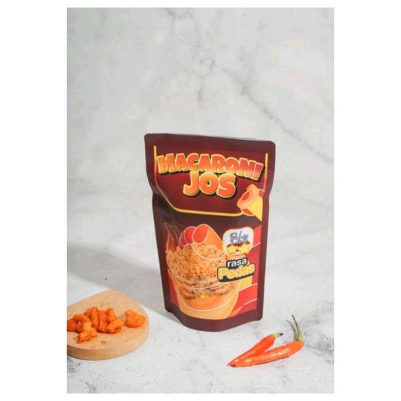 

snack viral, MACARONI JOS, snack pedas gurih, macroni