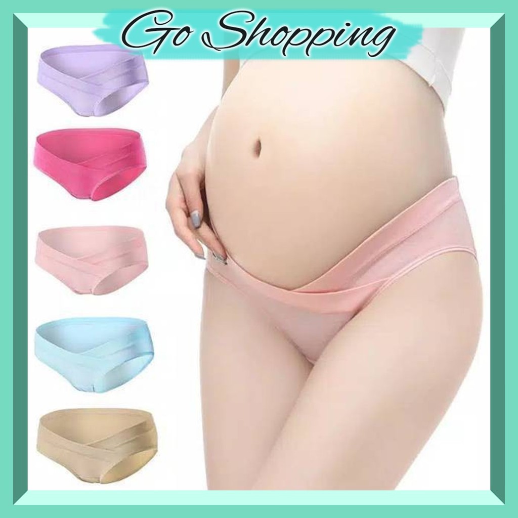 GO! CD363 Celana Dalam Hamil Seamless CD Wanita Rendah Pinggang Sutra Bumil Sepinggul COD