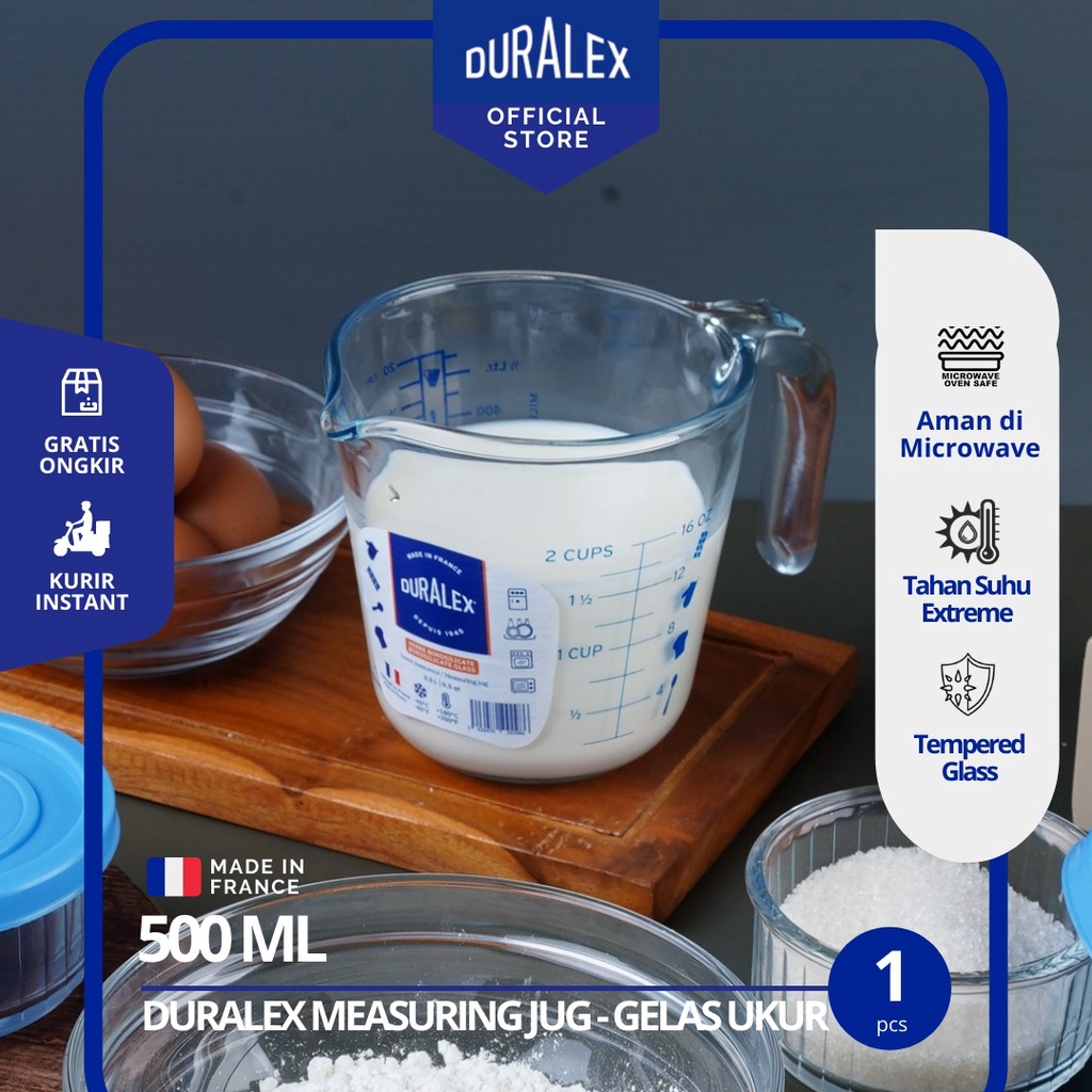 Jual Duralex Borosilicate Measuring Jug Clear 05l 1 Pcs Gelas Takar Kacagelas Takar Kue 7075