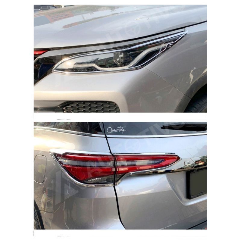 paket garnish depan belakang all new Fortuner 2021  hitam + Chrome jsl