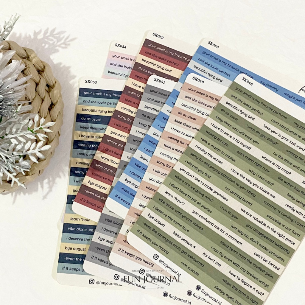 

QUOTE OF LIFE STICKER STIKER SHEET UNTUK JOURNAL JURNAL PLANNING PLANNER SCRAPBOOK DIY BUJO
