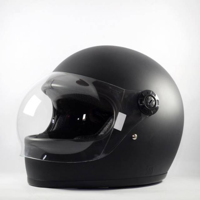 Helm Gringgo Black Dop helm retro full face Cafe Racer gringgo black dop
