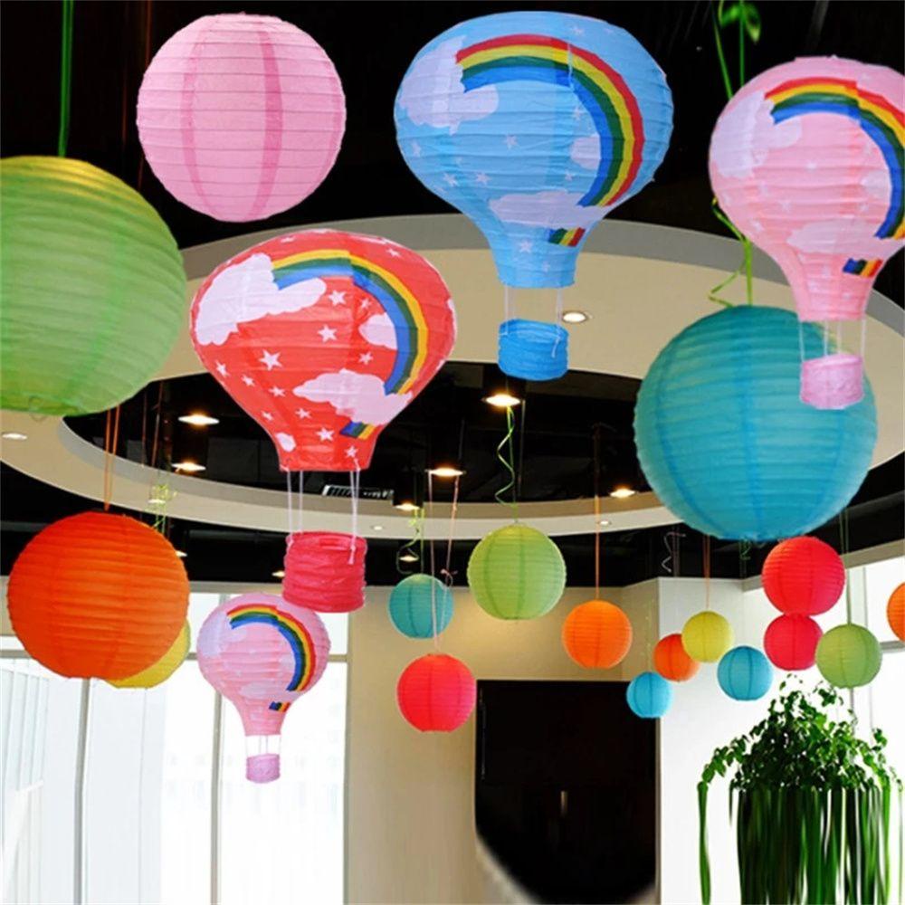 Rebuy Paper Lantern Dekorasi Ulang Tahun Pernikahan Anak Rainbow Craft DIY Lentera Festival Balon Udara Panas