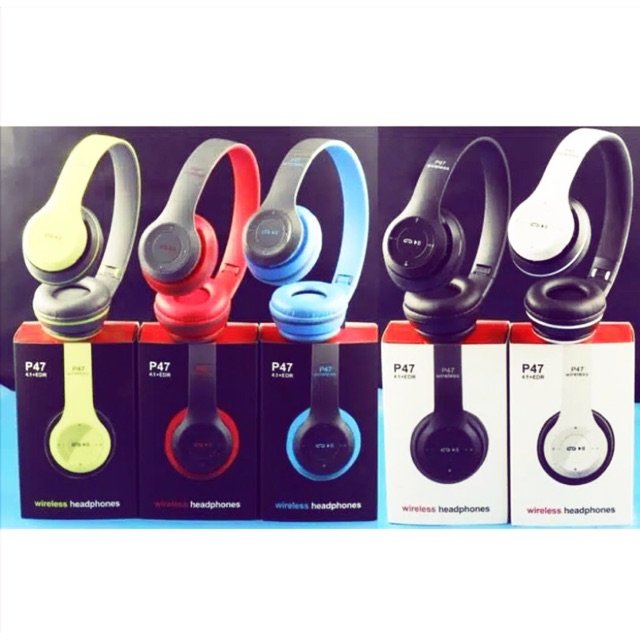 Headset wireless original product p47 with extra bass good quality