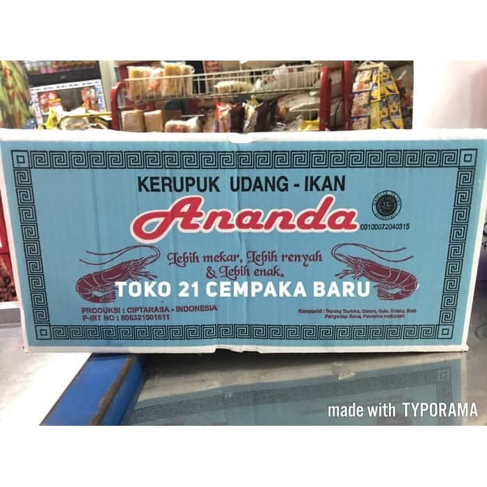 

Ananda Kerupuk Udang Mentah Ukuran Kecil 1 karton isi 5 KG | Krupuk