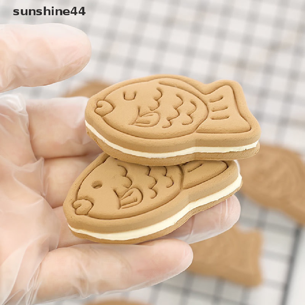 Sunshine Cetakan Kue / Sandwich / Cookie Bentuk Ikan Kecil 3d