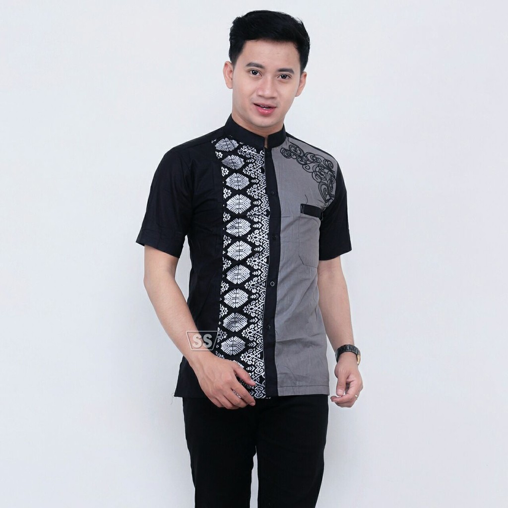 Baju koko bordir lengan panjang modern/Koko batik lengan pendek ,Baju koko pekalongan/Batik wulan