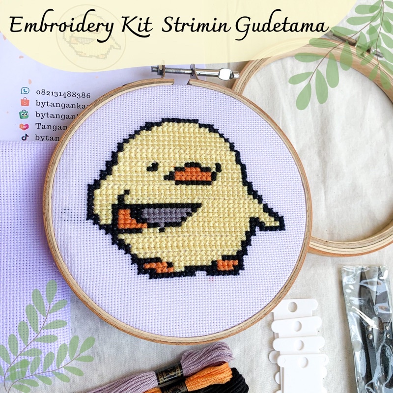 Embroidery Kit Strimin Gudetama - Paket Sulam Kristik