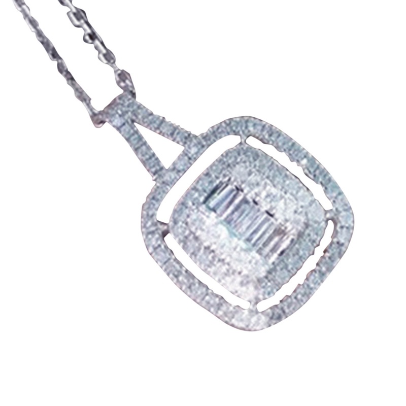 Kalung Dengan Liontin Kristal Kubik Zirkonia Untuk Aksesoris Pernikahan Wanita