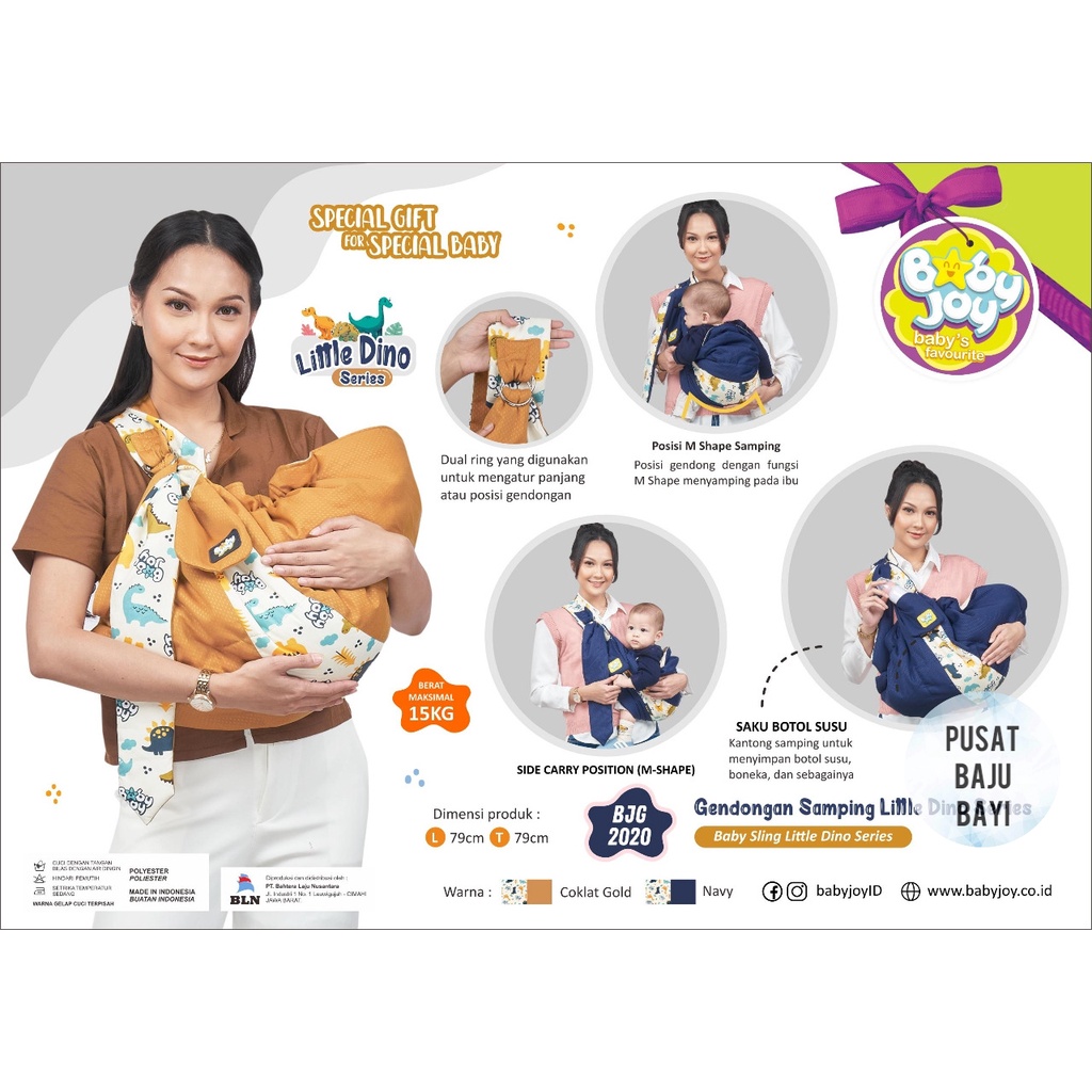 Gendongan Samping Baby Sling LITTLE DINO BJG2020 SERIES merk BABY JOY