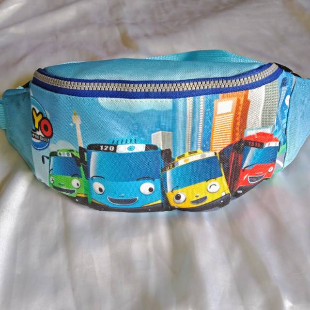 Tas selempang anak / waisbag anak cowok motif tayo biru