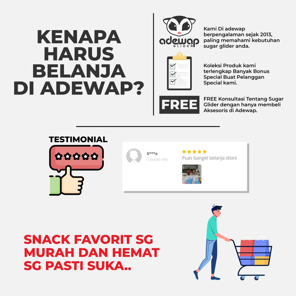ADEWAP GLIDER Paket Hemat Cemilan Sugar Glider