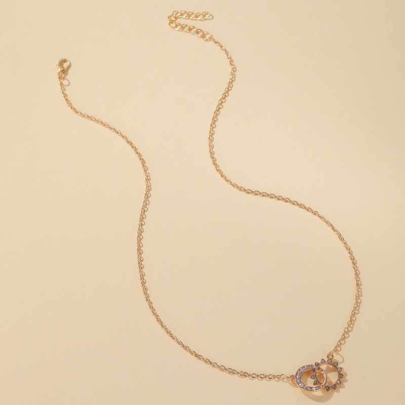 Kalung cincin ganda kalung liar temperamen segar dan bergaya
