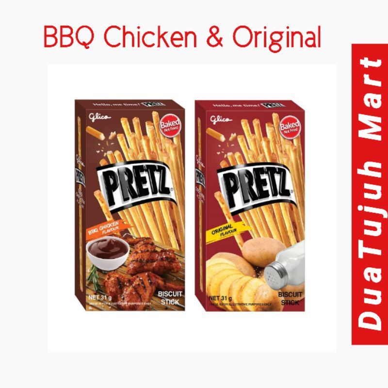 Glico Pretz Biscuit Stik Rasa BBQ Chicken &amp; Original/ Beli 7 Pcs Bonus Koper Box