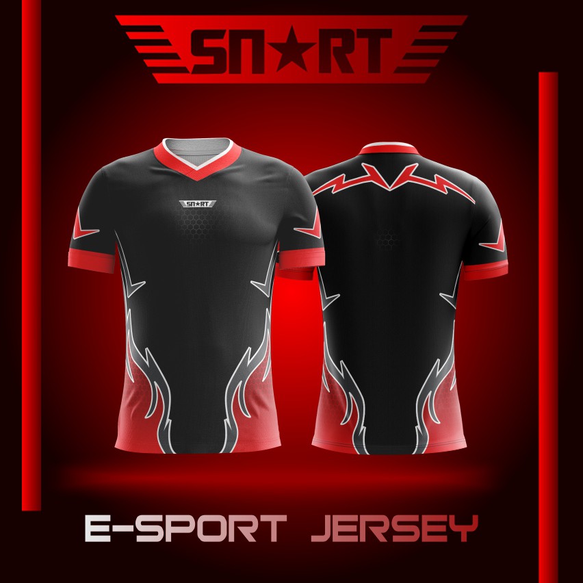 KAOS BAJU JERSEY GAMING ESPORT FreeFire FF PUBG Mobile Legends MLBB, PB Gratis Nama & Logo