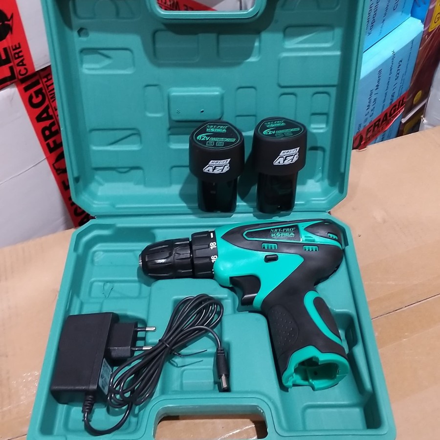 Mesin Bor Cordless Drill NRT-PRO DC330 Batre Baterai Tangan Tanpa Kabel 12 V