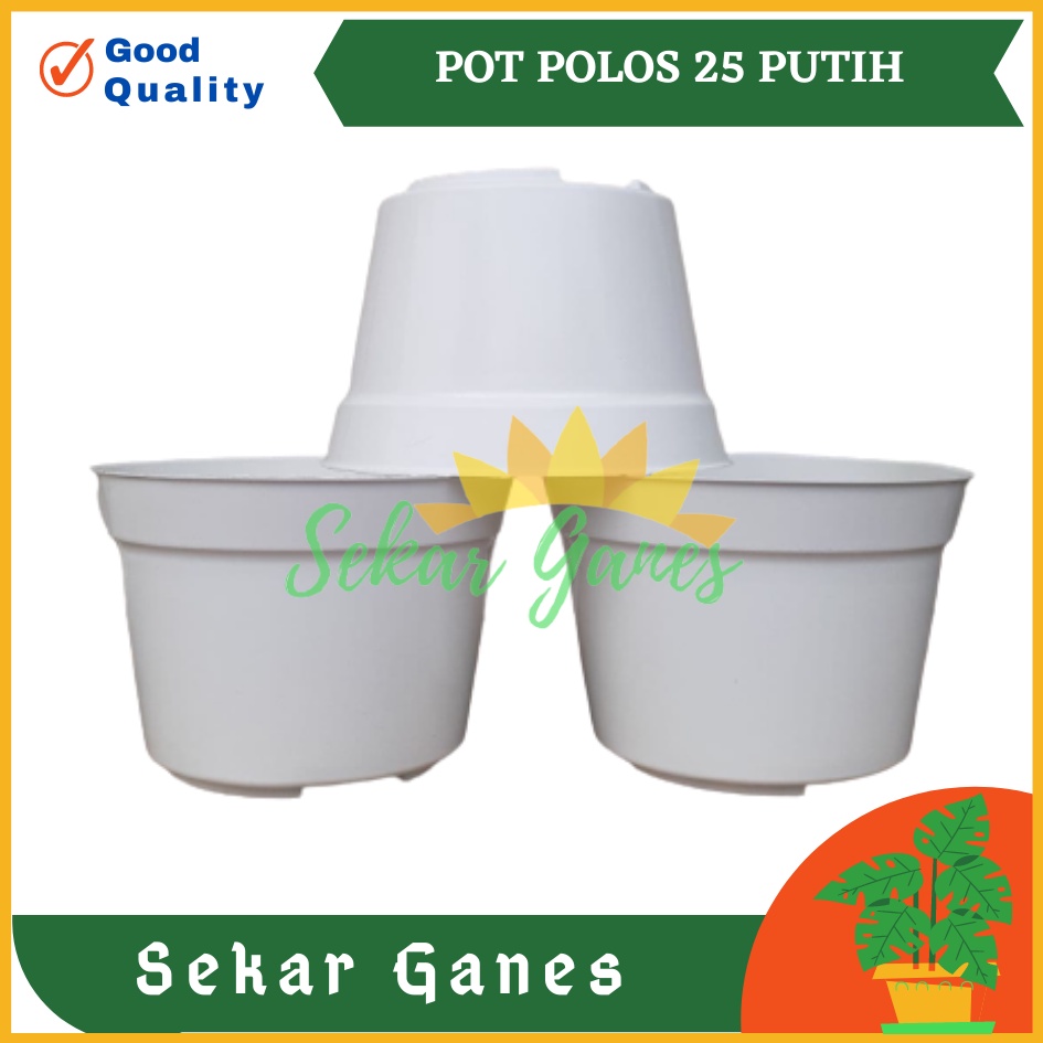 Pot 25 Putih Pot Basic Polos - Pot Tanaman Putih Polos Besar Pot 25 30 Cm Putih Lusinan Murah Grosir