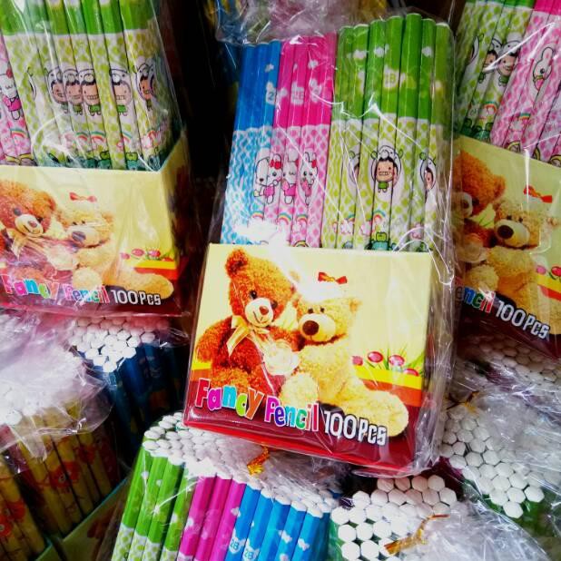 

1 Pack Pensil Kayu 2B Fancy Isi 100 Pcs - Pensil Lucu Murah