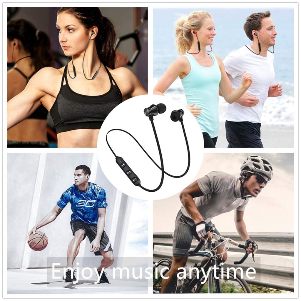 CUGUU Handsfree Bluetooth Earphone Neckband anti keringat Sweatproof Bluetooth with Mic headphone Bluetooth Earphones wireless head phone stereo magnetic music handsfree headsets for iphone 11 samsung xiaomi all phone earbuds