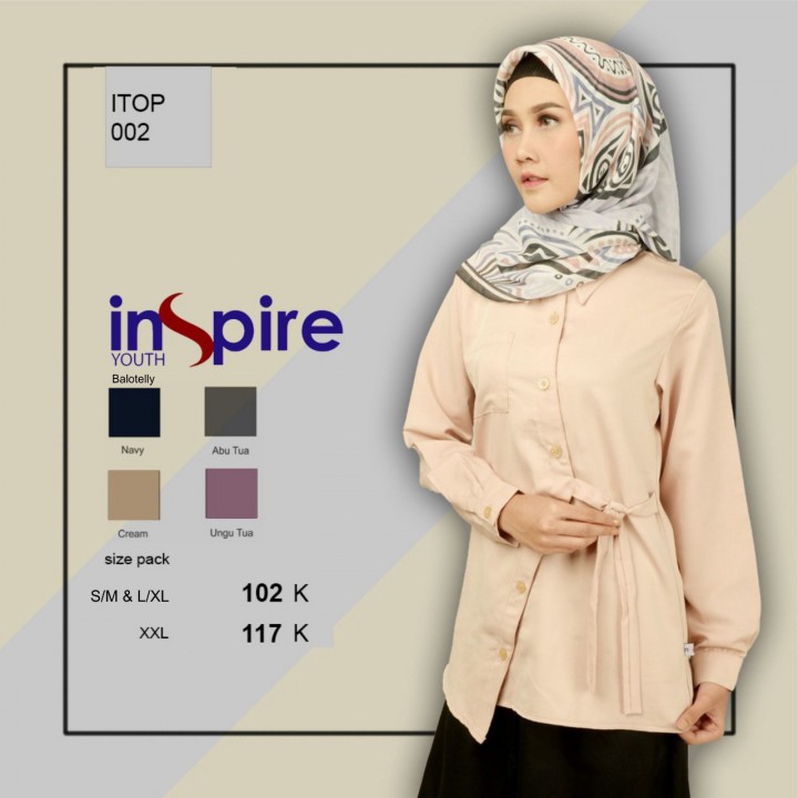 INSPIRE TOP ITOP 02 KATUN BALOTELLI FASHION MUSLIMAH BLOUSE REMAJA BAJU KULIAH ATASAN SMA SEKOLAH