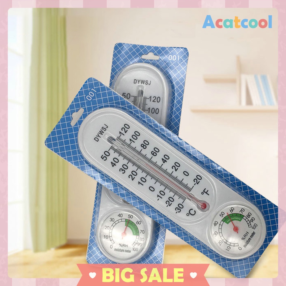 Wall Thermometer Indoor Outdoor Mount Garden Greenhouse Home Humidity Meter