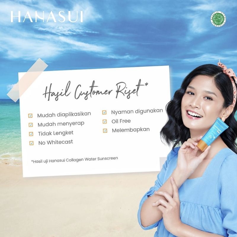 ❤mawarjingga❤ HANASUI Collagen Water Sunscreen SPF50 spf 30 PA+++ 30ml - Sunscreen Perlindungan