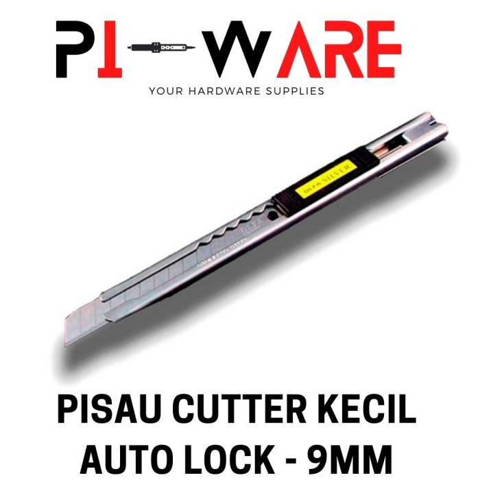 Cutter Small 9mm Knife Blade Kecil Retract Auto Lock