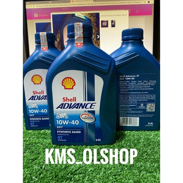 Shell Advance 4T AX7 SAE 10W40 0.8 Liter Oli Mesin Shell 800ml