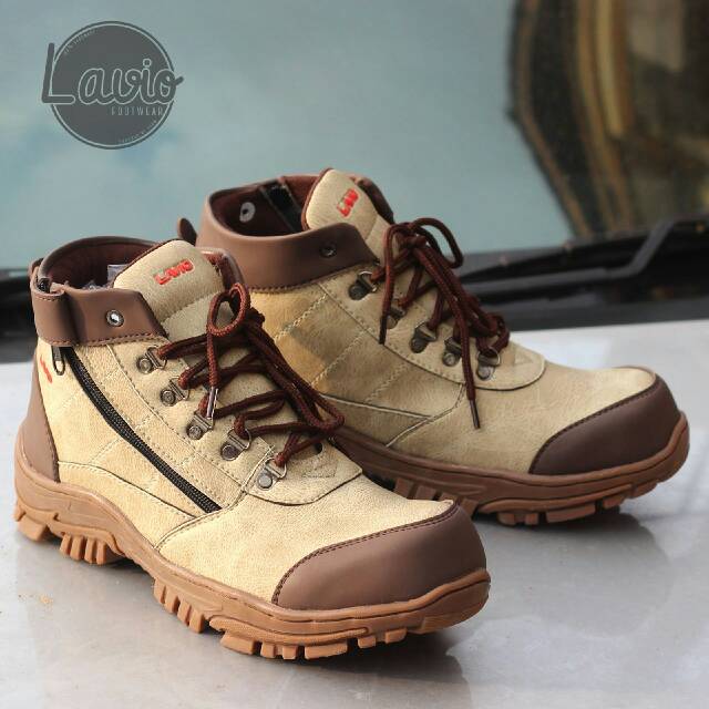 Sepatu Boots Pria Original Safety Lavio Kombin Ziper Model Terbaru