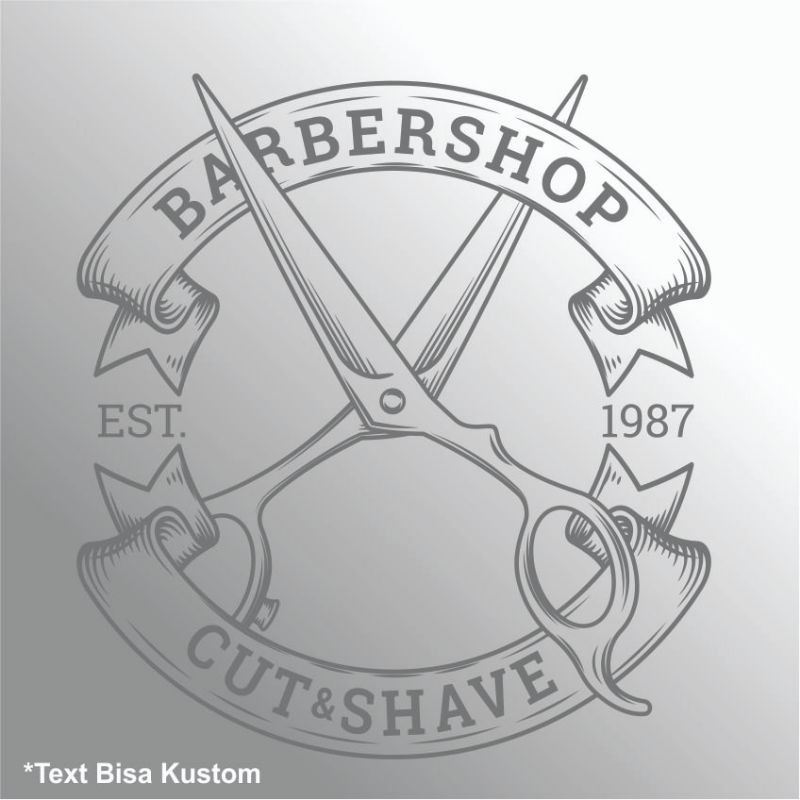

stiker barbershop kustom text