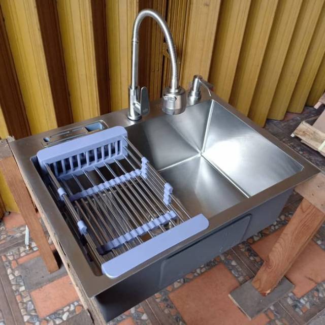Paket Kitchen Sink Thsink 6045 Kran Fleksible Hand Soap