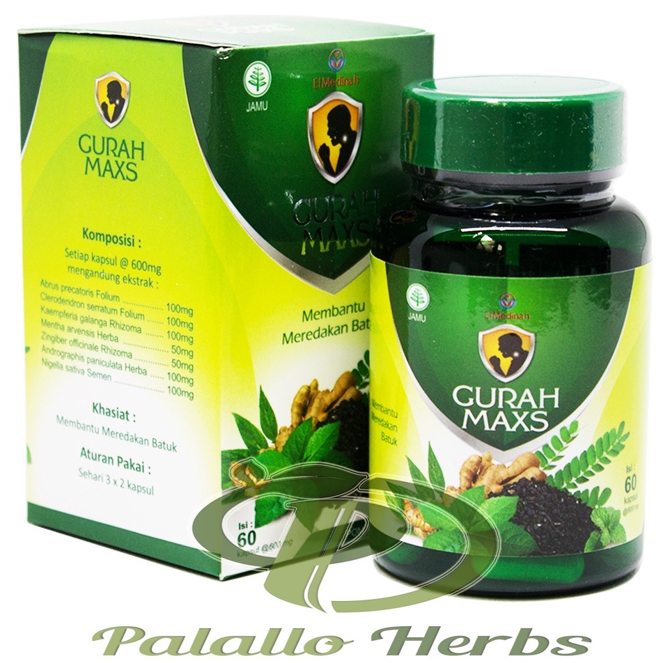 Kapsul Gurah MAXS El Medinah | Herbal Merdakan Batuk isi 60 kapsul