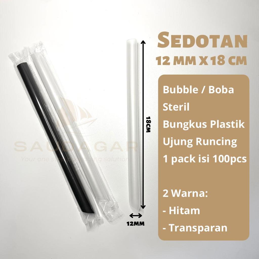 Sedotan Bubble lancip / boba Straw bungkus plastik higienis