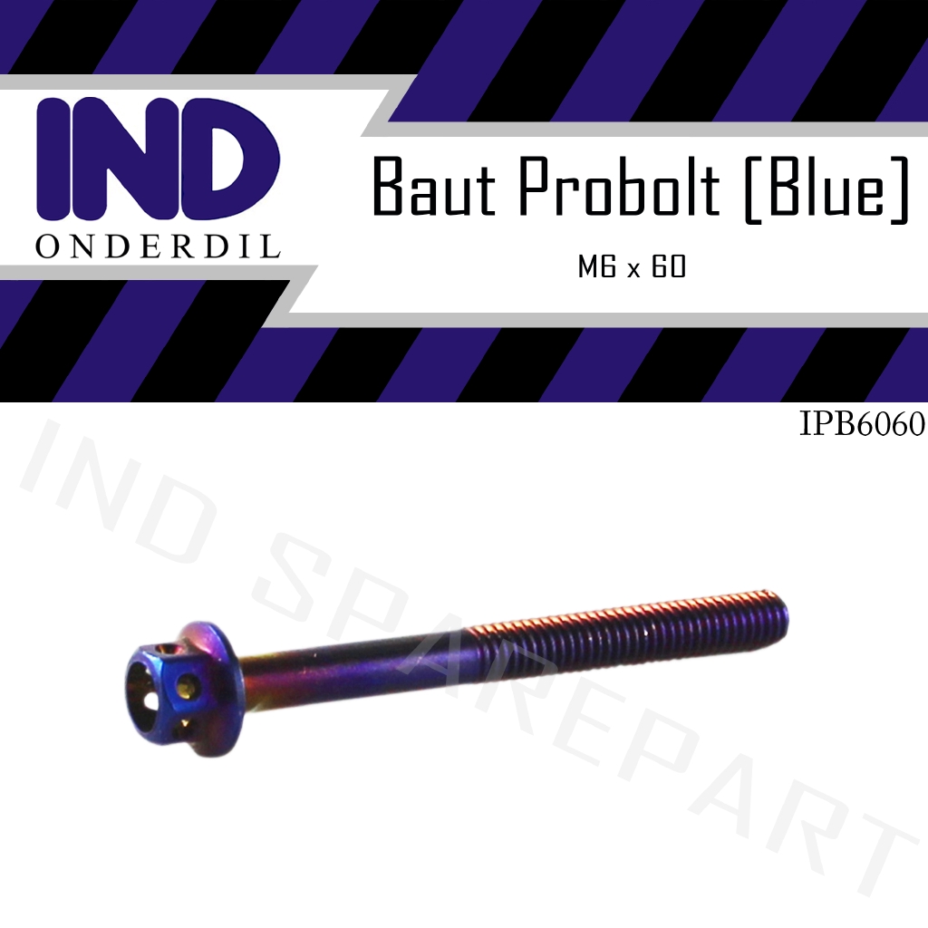 Baut-Baud Probolt-Pro Bolt Blue-Biru M6x60-6x60-6 x 60 Kunci 8 Drat 10