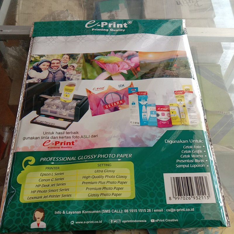 

e-print printing Quality stiker glossy ECo ISO9001:2015company