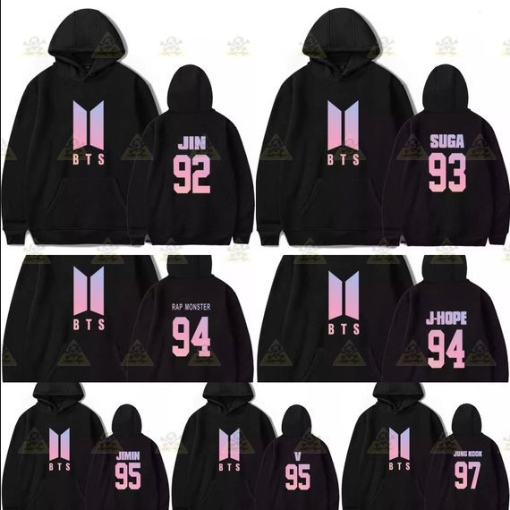 hoodie hologram bts / nama anggota bts