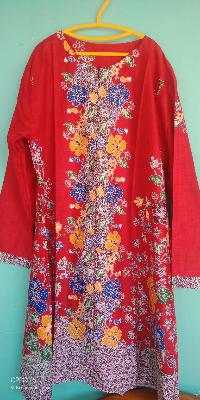 Atasan Batik Wanita Seragam Kerja Tunik Unggul Jaya Tunik Batik Tunik Gempita Melati